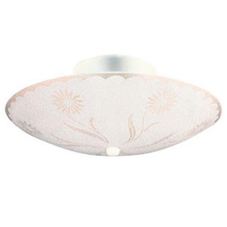 CLING 2-Light Textured Floral Ceiling Mount; White Finish CL63538